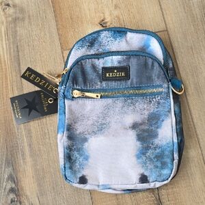 Kedzie Stylish Blue and Gray Crossbody Bag